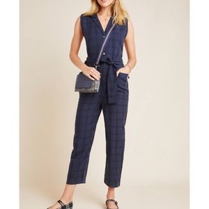 Anthropologie Brielle Plaid Jumpsuit Size S